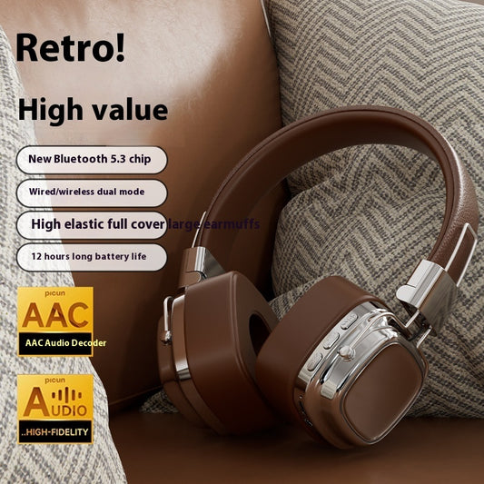 Retro Wireless Bluetooth 5.3 Head-mounted Dynamic Bass Boost Headset ShoppingLifes.com