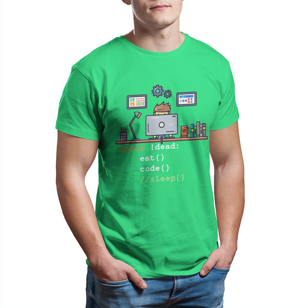 Fun Programmer Computer T-shirt Round Neck Women's Short Sleeve Clothes T-shirt ShoppingLife.site