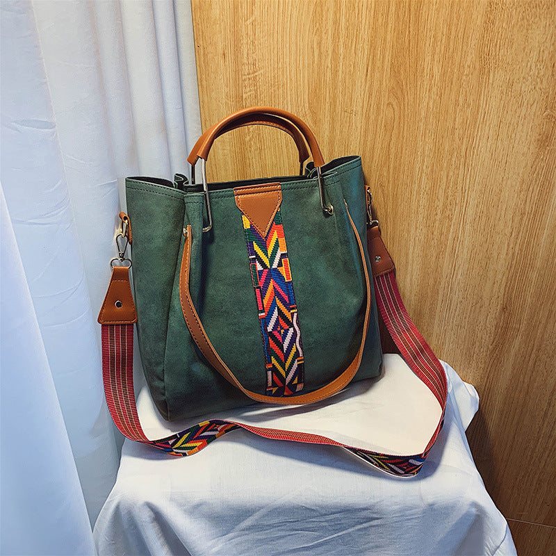 Women's solid color ribbon one shoulder bag ShoppingLife.site