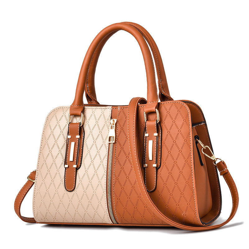 Fashion Color Matching Ladies Handbags European and American Atmosphere Large Capacity ShoppingLife.site