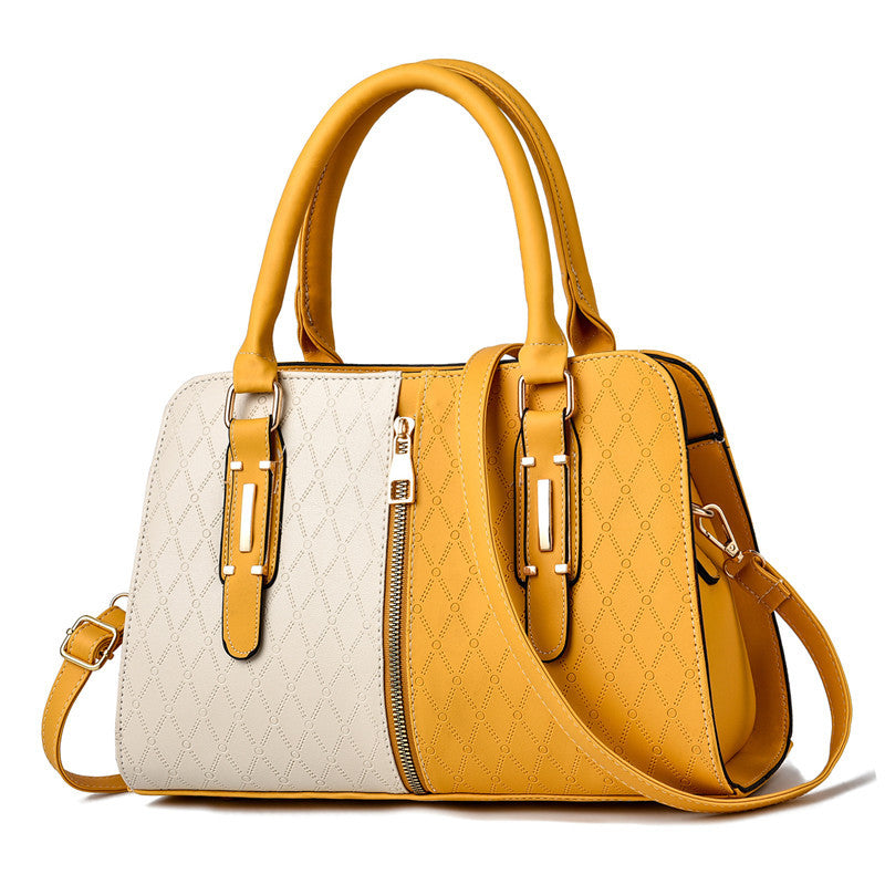 Fashion Color Matching Ladies Handbags European and American Atmosphere Large Capacity ShoppingLife.site