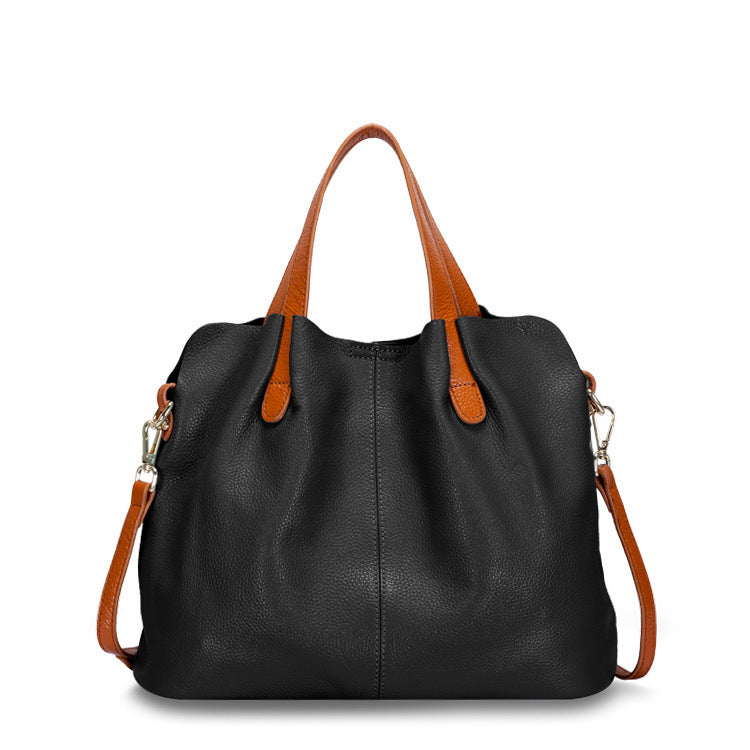 Leather bag women's mother bag soft leather tote bag ShoppingLife.site