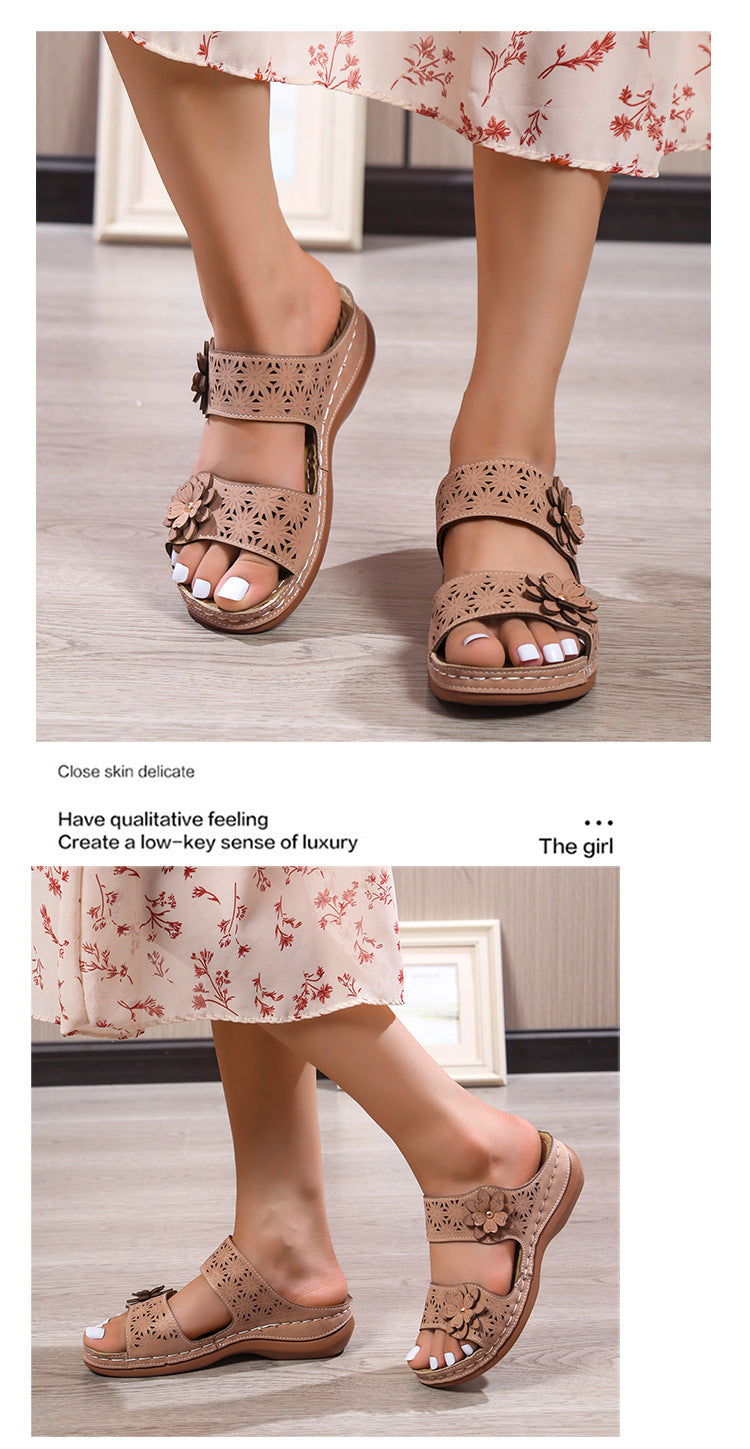 Women's Casual Flower Flat Sandals ShoppingLife.site