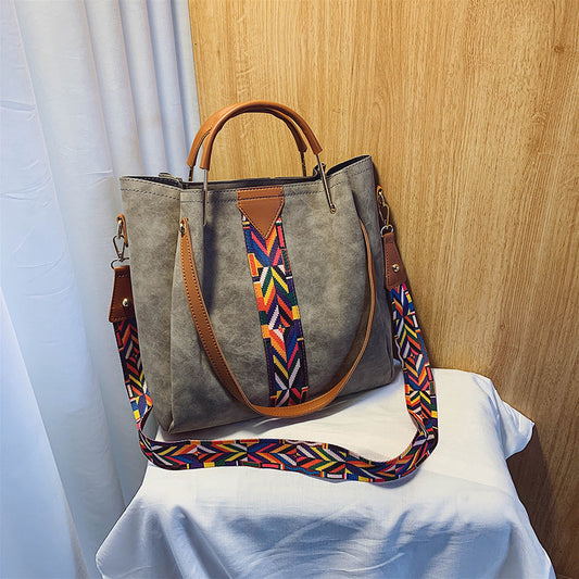 Women's solid color ribbon one shoulder bag ShoppingLife.site