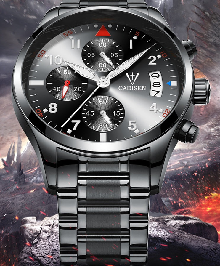 Quartz Fashion Multifunctional Stainless Steel Watch ShoppingLifes.com
