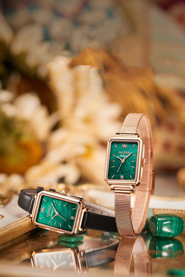 Oris Brand Watch Small Green Watch Waterproof Belt Ladies Watch Women ShoppingLife.site