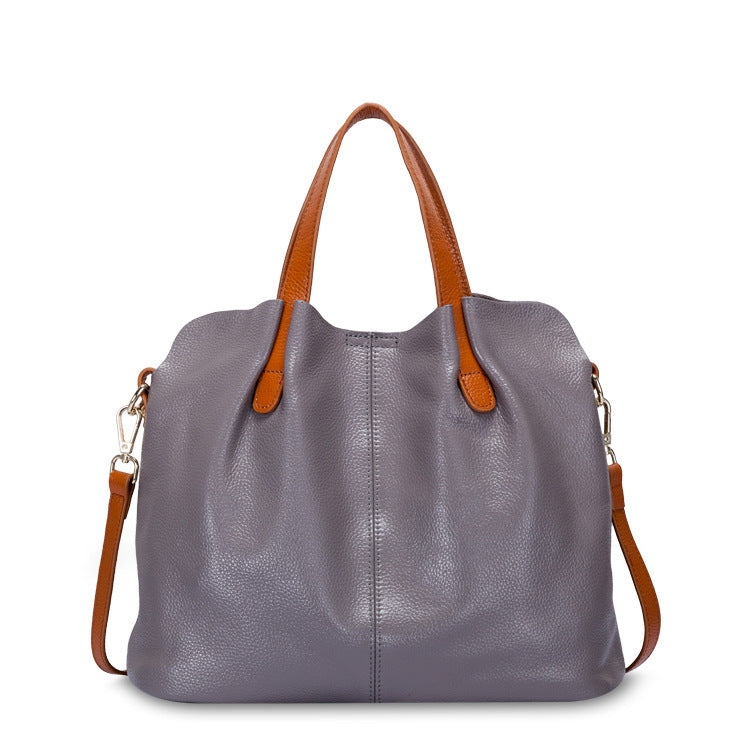 Leather bag women's mother bag soft leather tote bag ShoppingLife.site