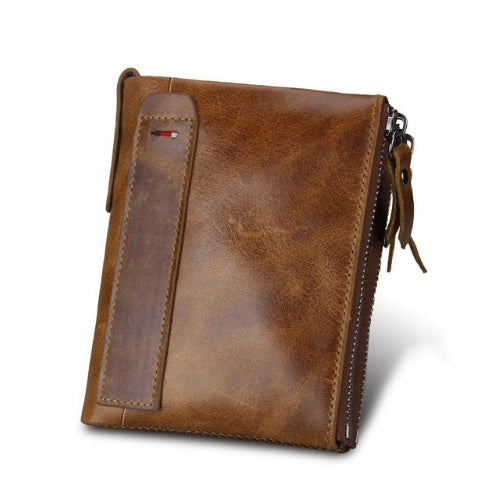 Men's wallet Short men's wallet Anti-theft brush leather wallet men ShoppingLife.site