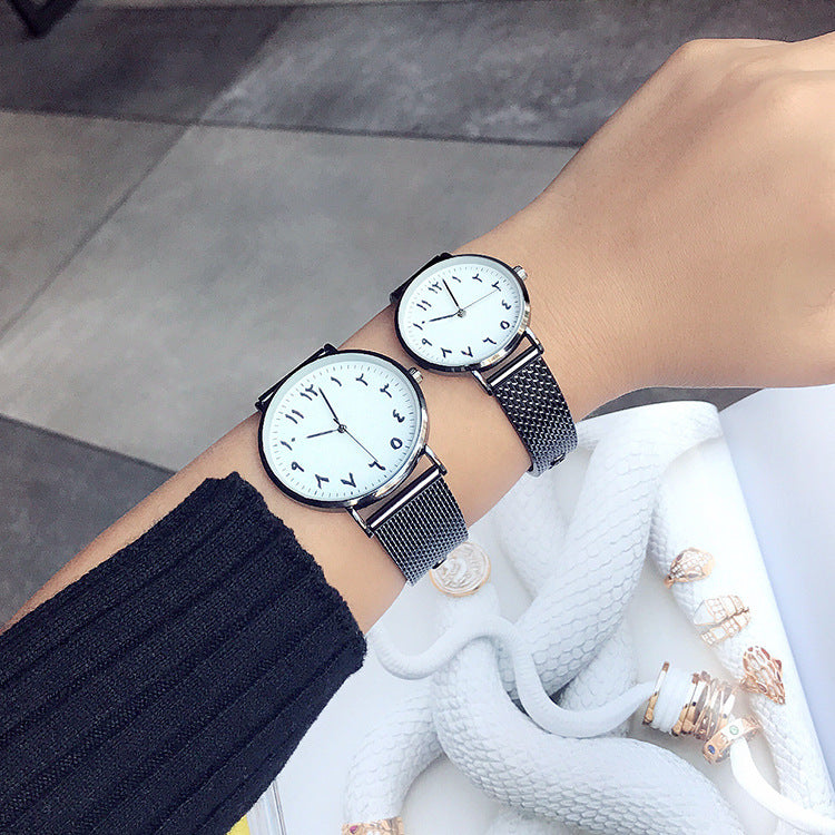 New fashion trend business casual men and women watch men's watch wild simple strange number couple watch women ShoppingLife.site