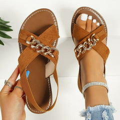 Chains Sandals Summer Outdoor Flat Shoes Elasticated Open Toe Slides Beach Shoes ShoppingLife.site