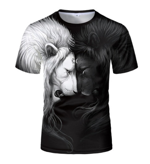 Crown 3D Print Short Sleeve Lion King T Shirt ShoppingLife.site