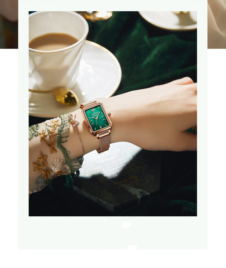 Oris Brand Watch Small Green Watch Waterproof Belt Ladies Watch Women ShoppingLife.site