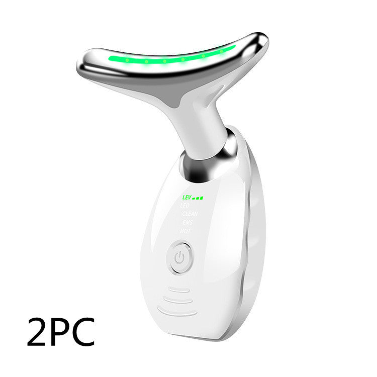 Neck Face Beauty Device Colorful LED Photon Therapy Skin Tighten Reduce Double Chin Anti Wrinkle Remove Lifting Massager ShoppingLife.site
