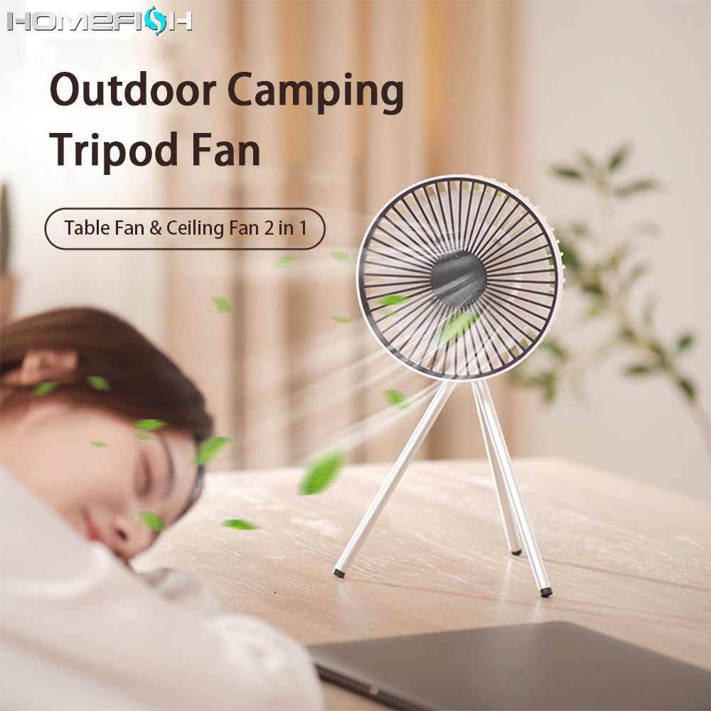 Tripod Camping Fan Desktop Portable Tent Hangable Ceiling Fan Small Outdoor Fan ShoppingLife.site