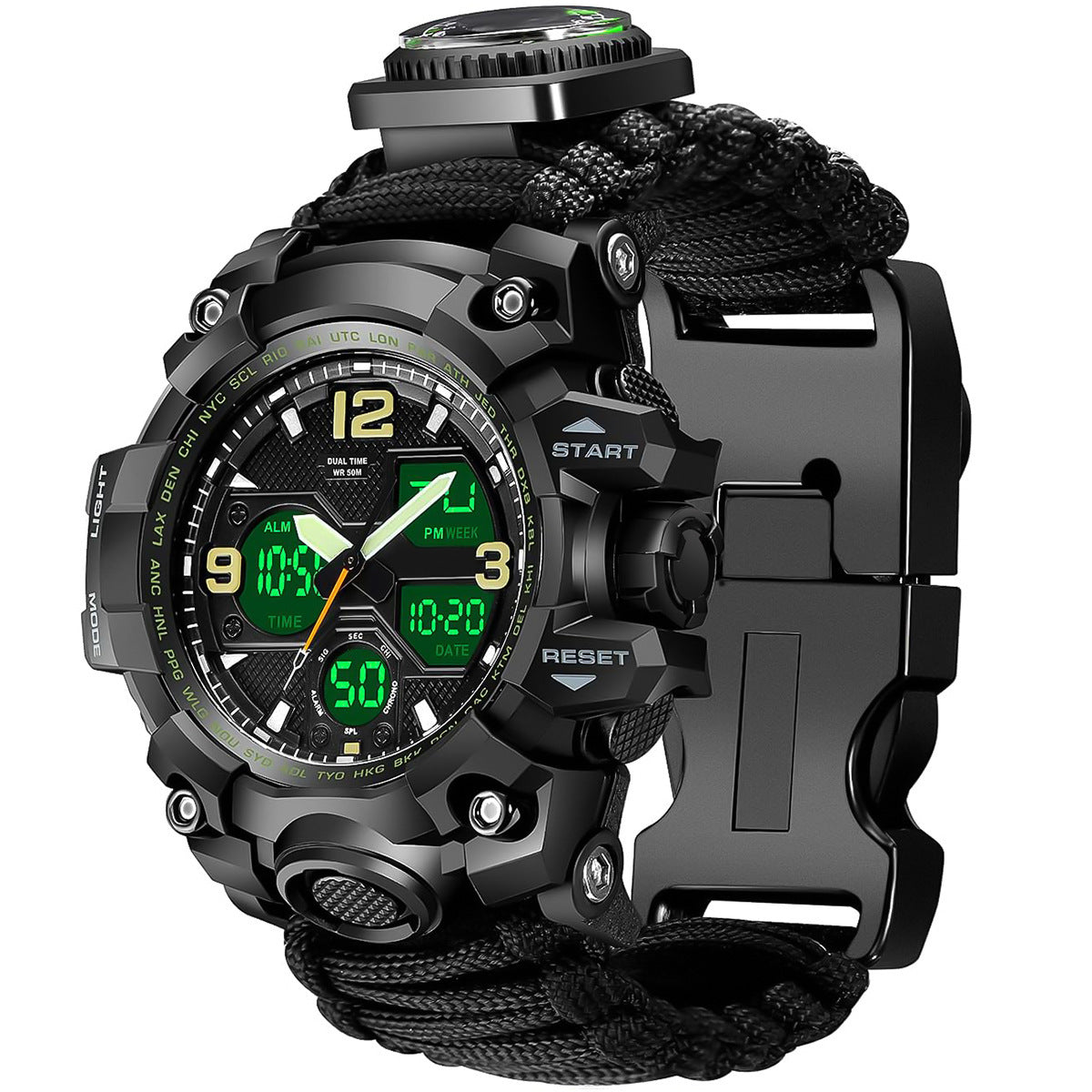 Waterproof Dual Display Electronic Tactical Watch ShoppingLife.site