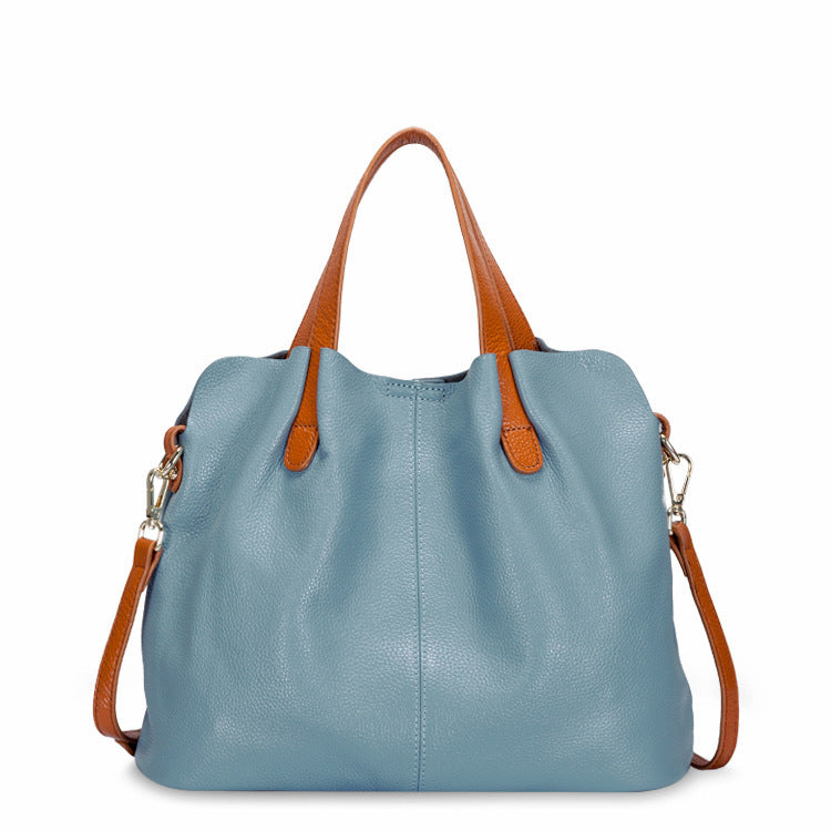 Leather bag women's mother bag soft leather tote bag ShoppingLife.site