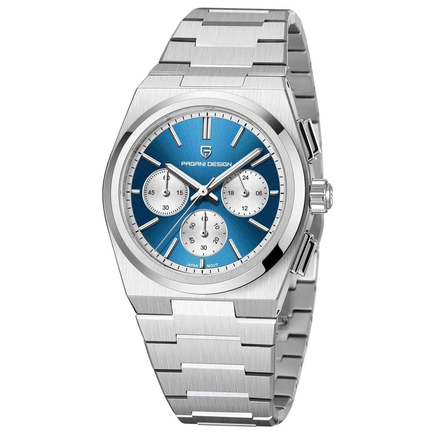Mens Fashion Blue Quartz Waterproof Chronograph Watch ShoppingLifes.com