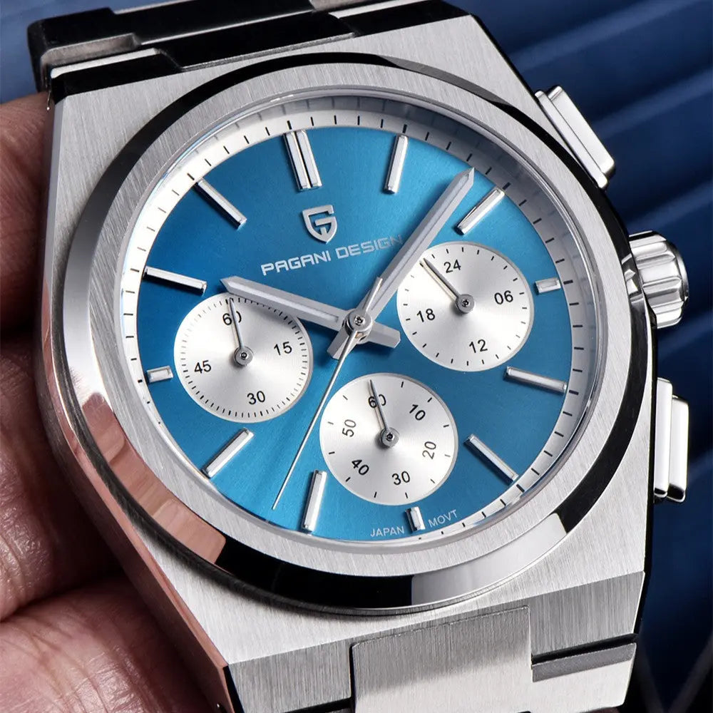 Mens Fashion Blue Quartz Waterproof Chronograph Watch ShoppingLifes.com
