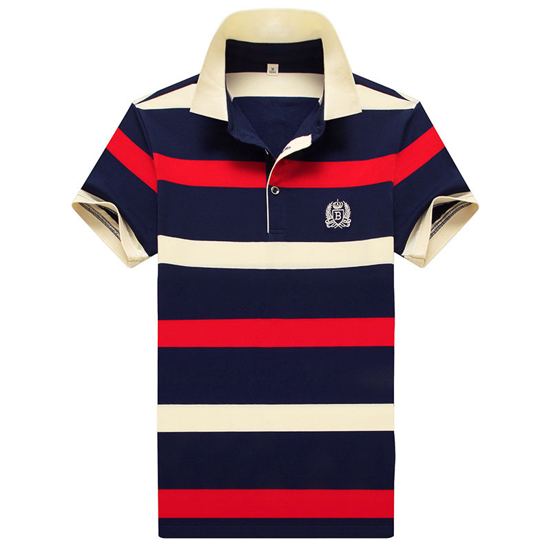 Summer Men's Short-sleeved T-shirt Striped ShoppingLifes.com