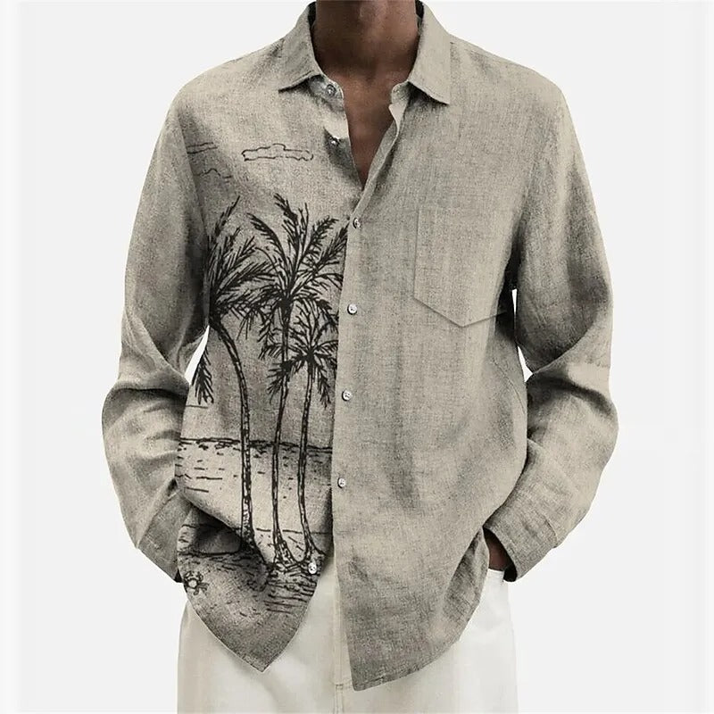 Men's Fashion Casual Printing Stand Collar Shirt Top ShoppingLifes.com