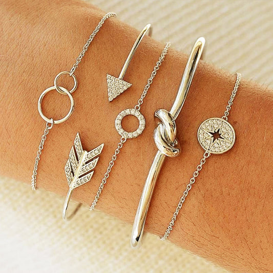 Five-pointed Star Love Knotted Gold Bracelet ShoppingLife.site