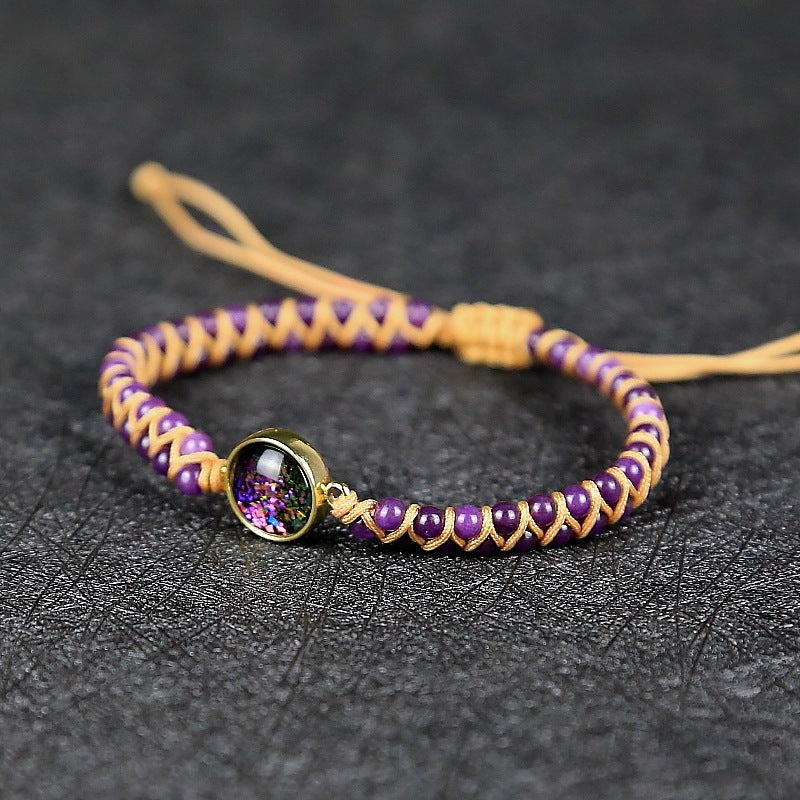 Starry Universe Purple Natural Stone Woven Yoga Bracelet ShoppingLife.site
