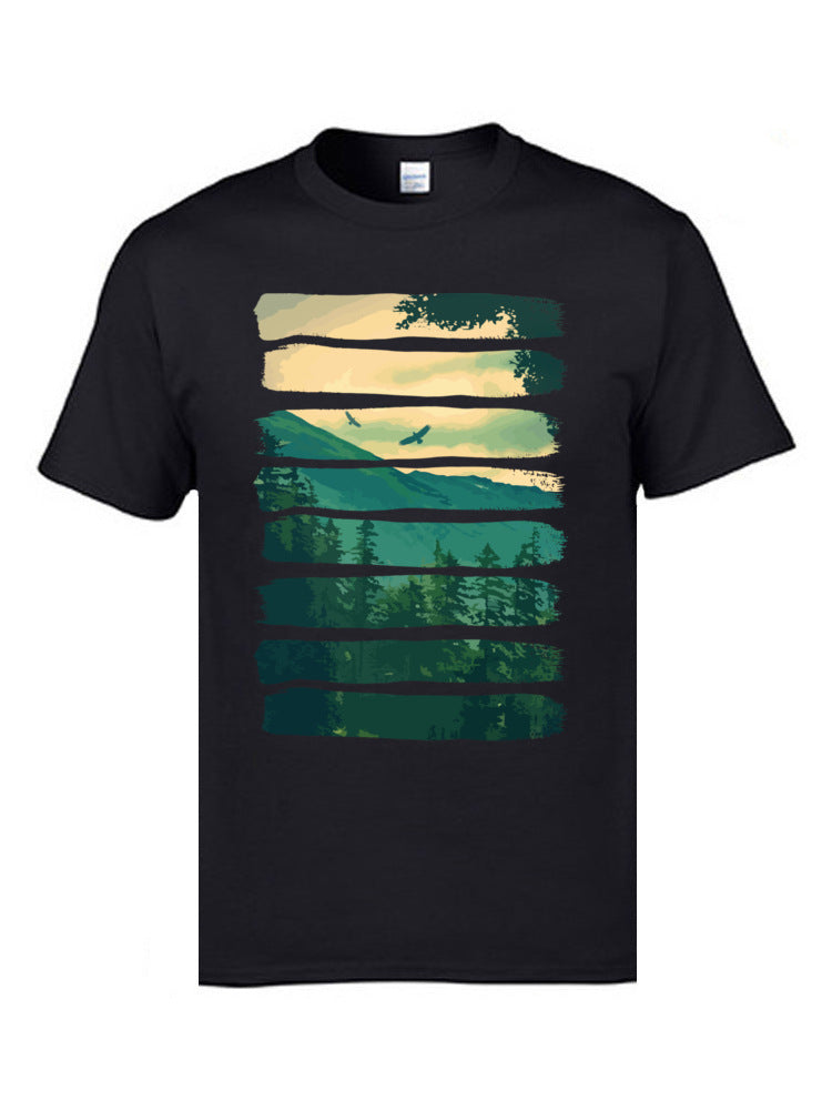 Hill Ridge Mountain Natura Landscape T Shirts College Univer ShoppingLifes.com