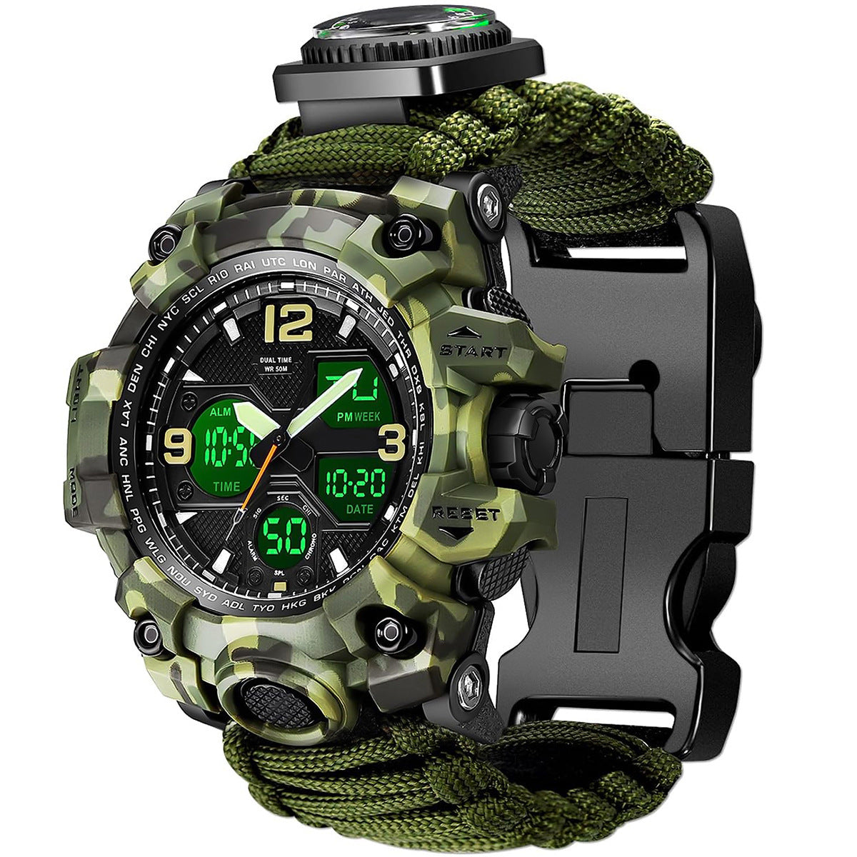 Waterproof Dual Display Electronic Tactical Watch ShoppingLife.site