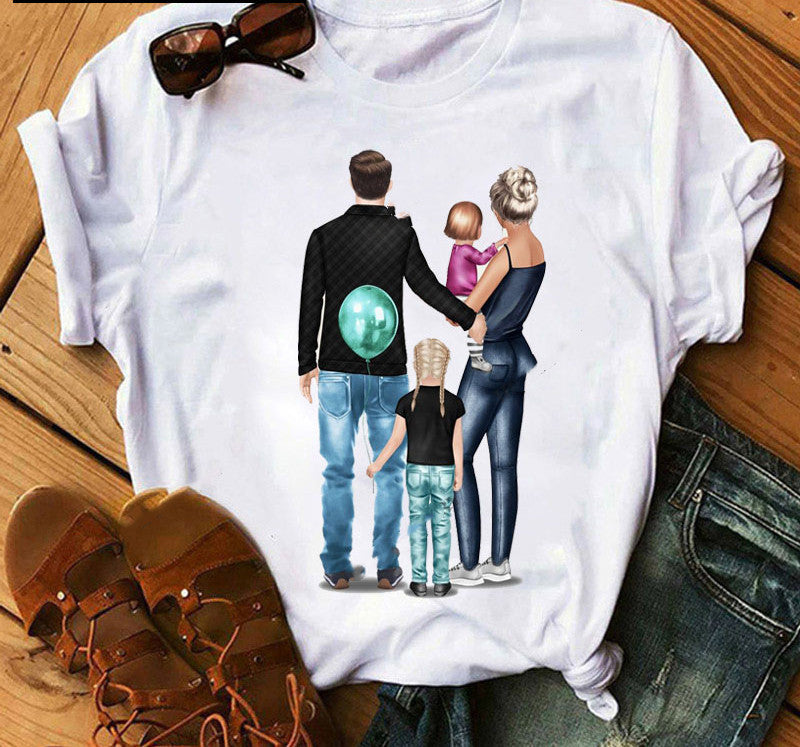 Cartoon Print Fashion Round Neck Loose Ladies T-Shirt Short Sleeve ShoppingLife.site
