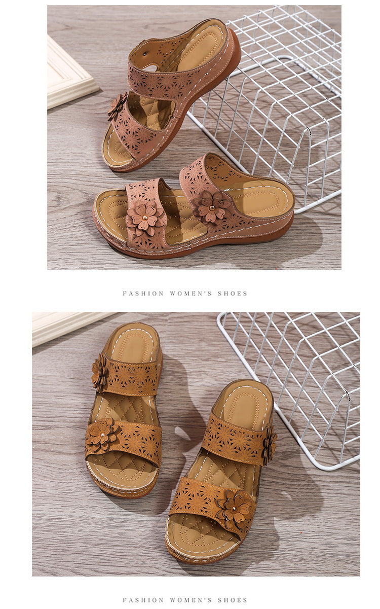 Women's Casual Flower Flat Sandals ShoppingLife.site