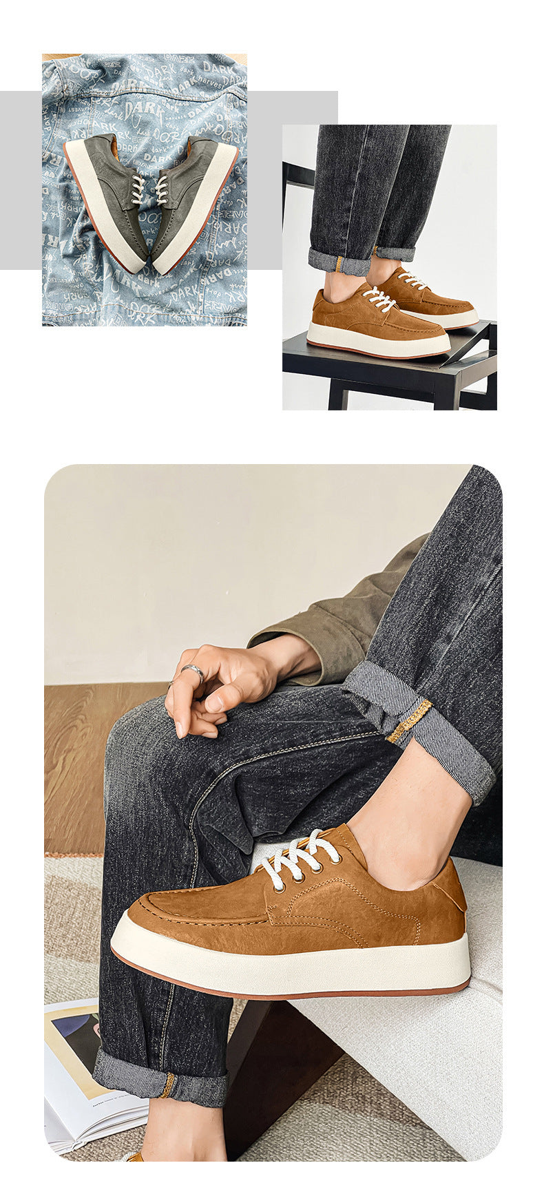 Casual Men's Lace-up Platform Casual Shoes ShoppingLife.site