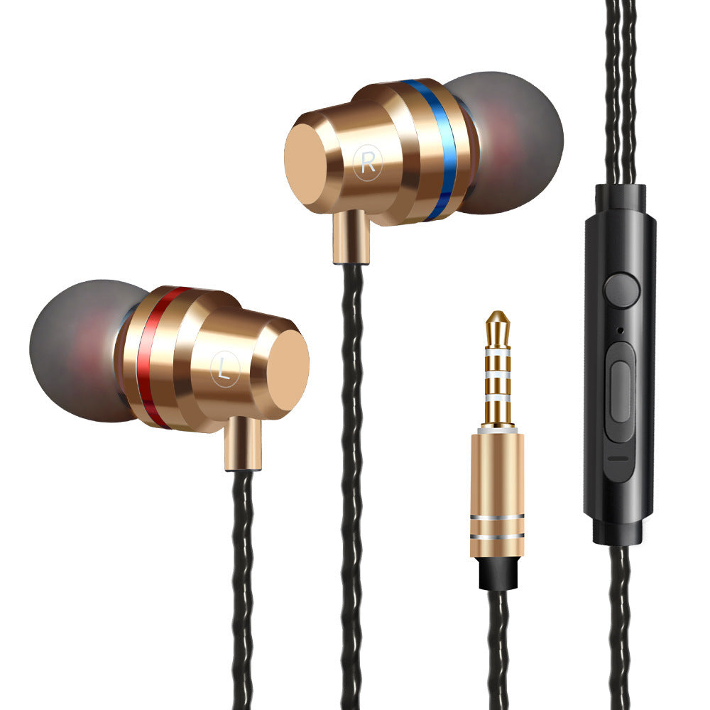 Metal Headphones Heat Tone In-ear Mobile Phone Headphones ShoppingLifes.com